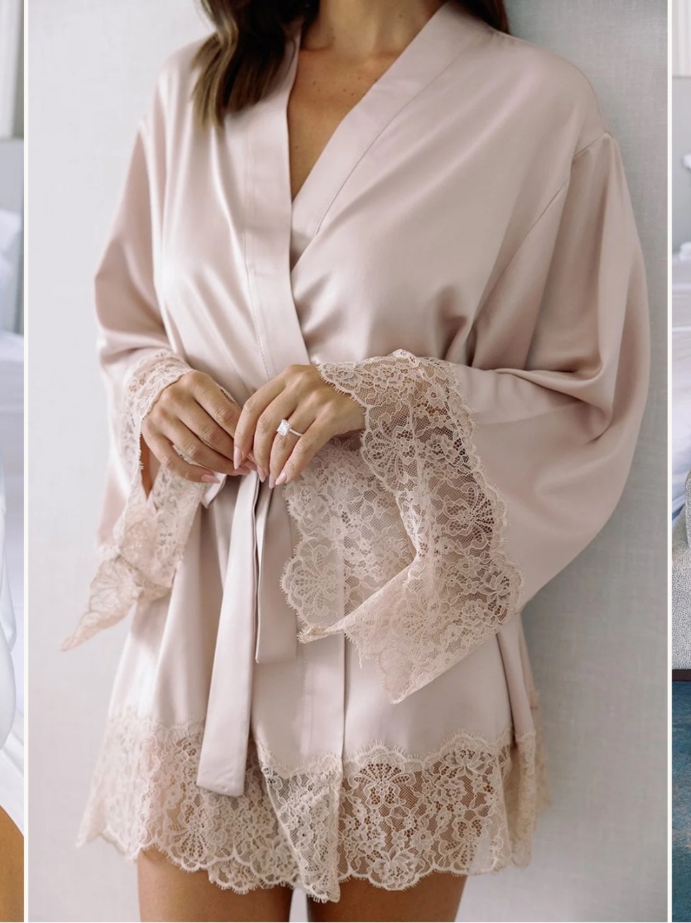 VICTORIA SATIN BRIDESMAID ROBE CHAMPAGNE